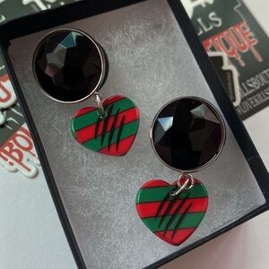 NWT Scream Freddy Kruger Dangle Gauges Plugs Earrings
